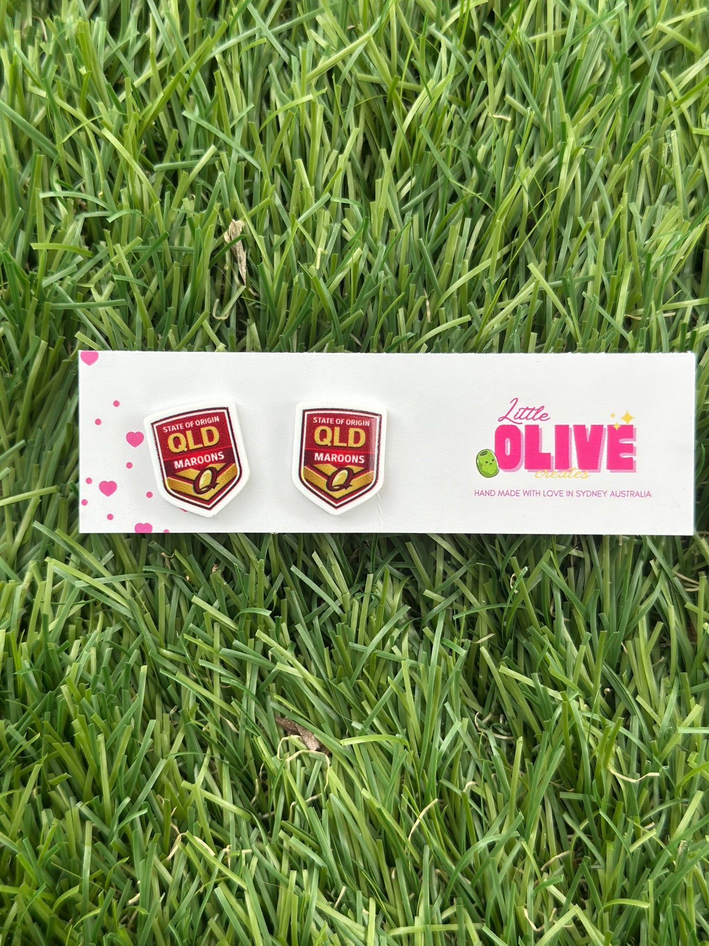 State of Origin Queensland Maroons Dangle or Stud Earrings – Game Day Ready!