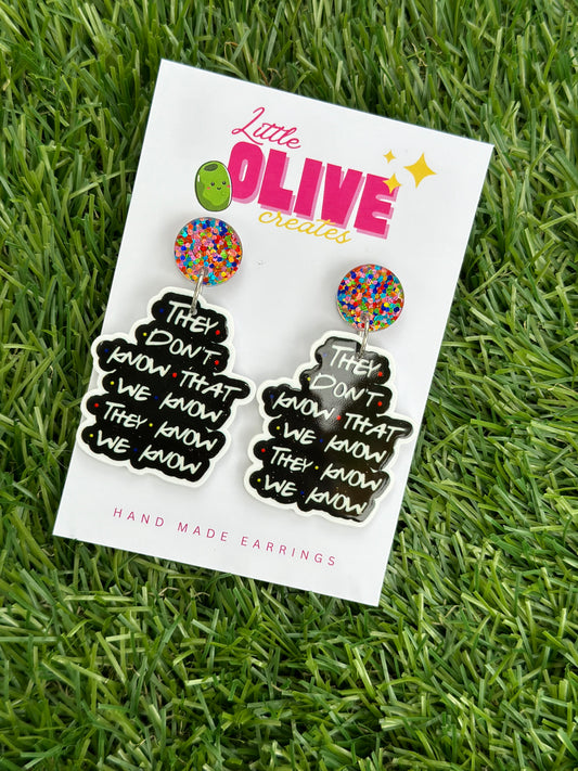 Friends TV Show Inspired Funny Dangle Earrings