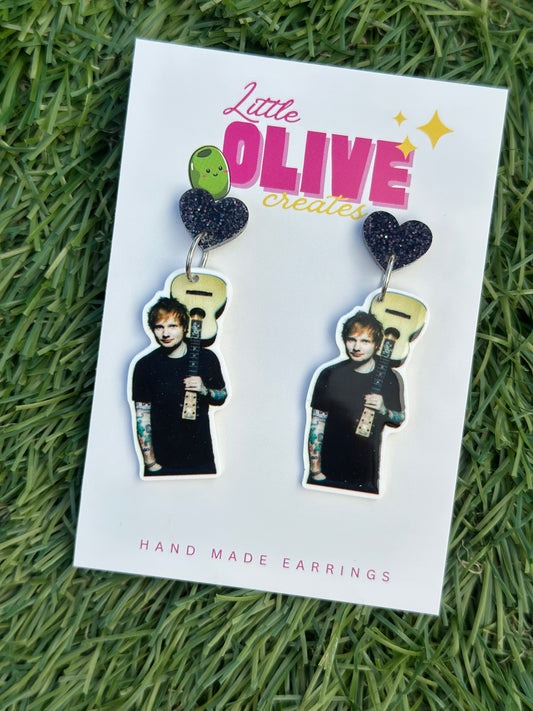 Ed Sheeran Dangle Earrings – Fun Pop Culture Jewelry for Music Lovers