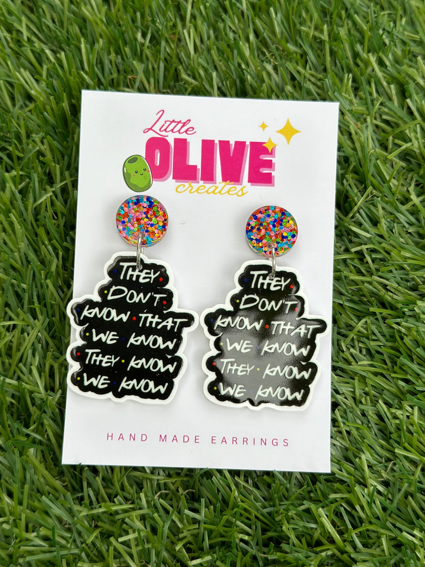 Friends TV Show Inspired Funny Dangle Earrings