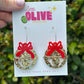 Sparkling Golden Bauble Christmas Earrings