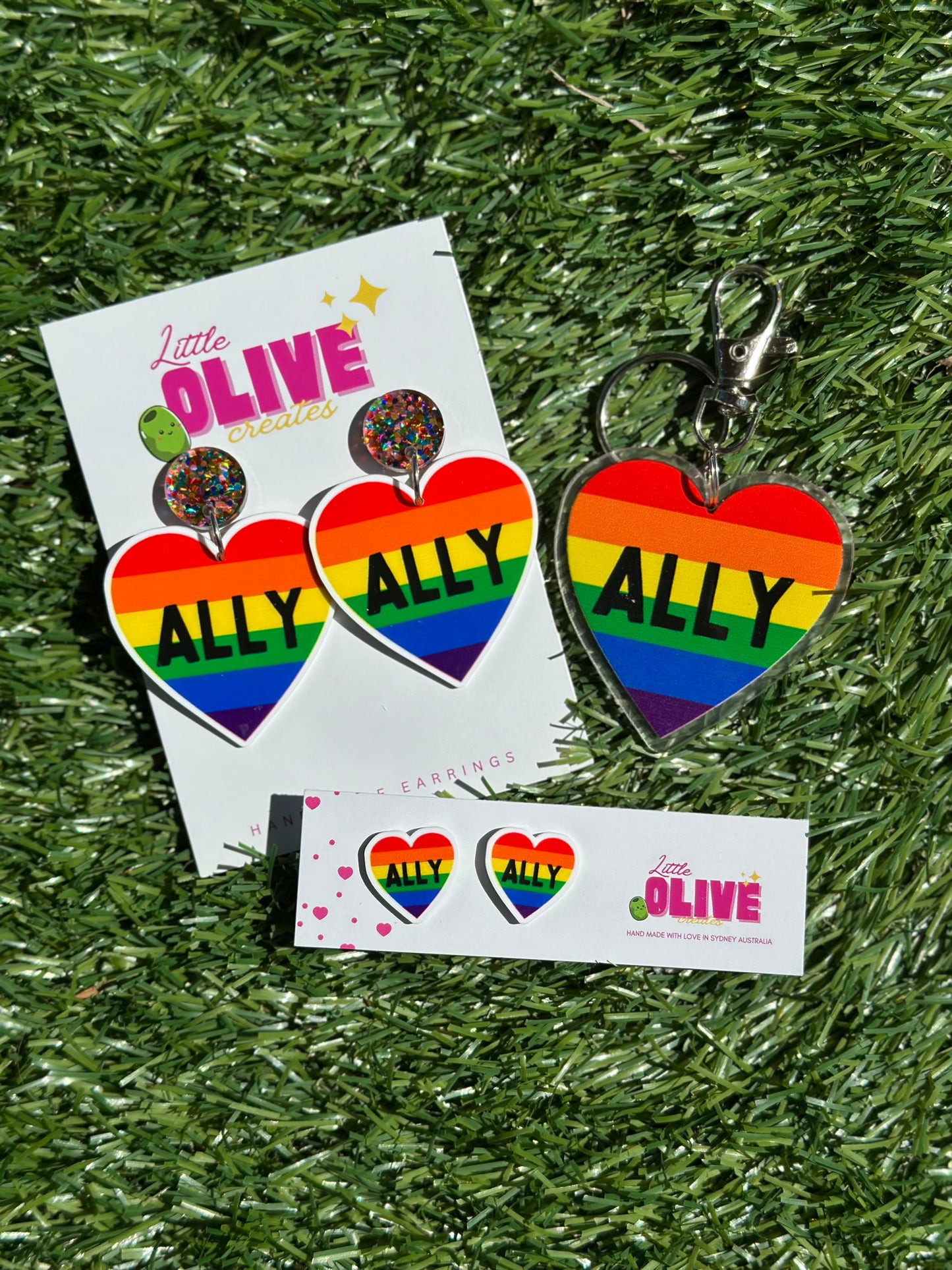 LGBTQ Ally Earrings | Pride Studs, Dangles & Keychain