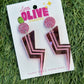 Pink Lightning Bolt Mirror Dangle Earrings ⚡💖