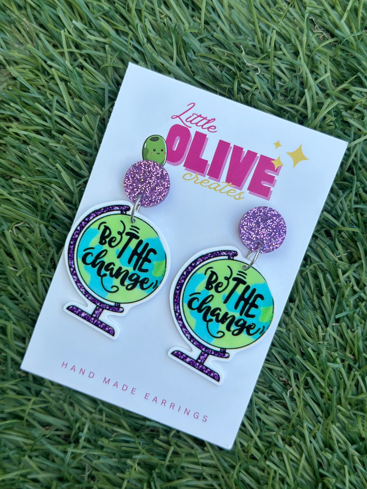 Be the Change Globe Teacher Dangle Earrings 🌍✨
