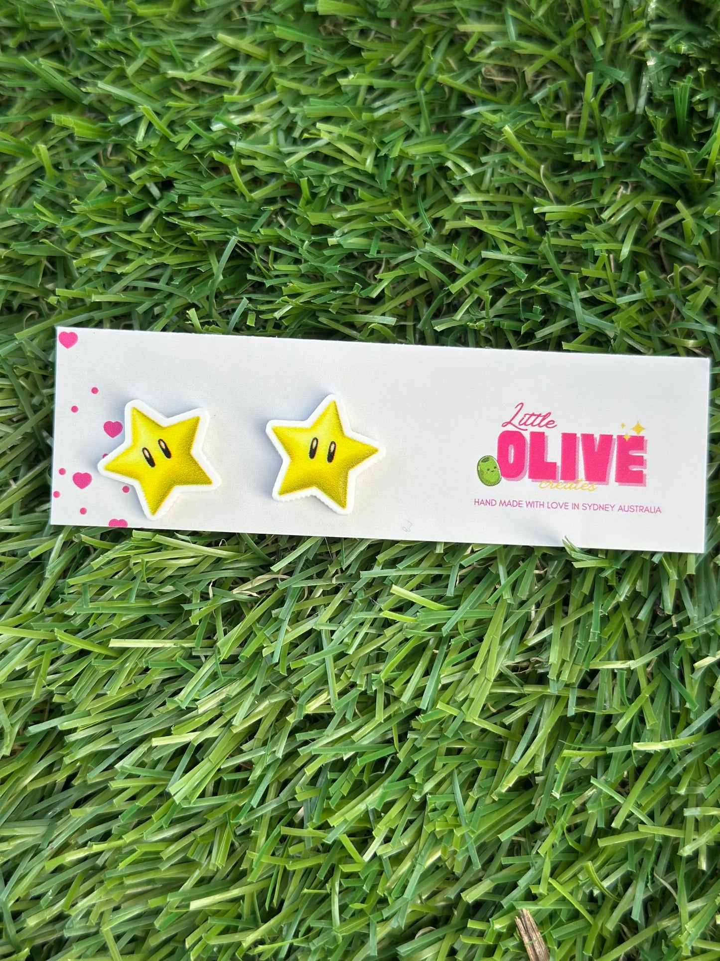 Mario Star Stud Earrings – Cute Gamer Girl Accessories | Hypoallergenic & Handmade