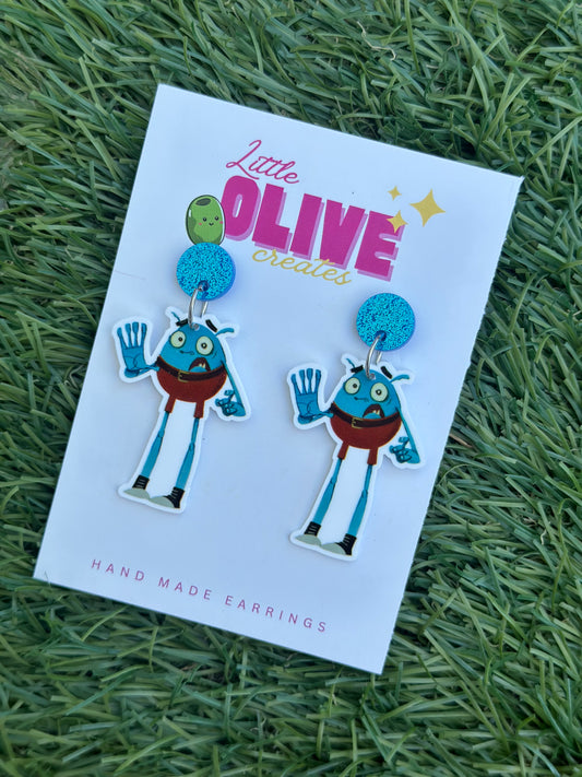 Book Week Teacher Earrings – “Do Not Open This Book” Character Dangles 📚✨