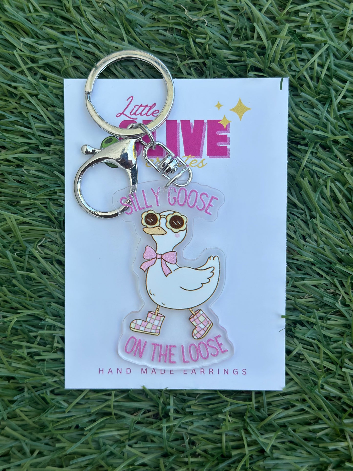 Silly Goose on the Loose Acrylic Key Chain