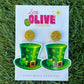 Glittery Lucky St. Patrick’s Day Dangle Earrings