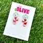 Hand-Painted Candy Cane Mini Dangle Earrings 🎄🍬