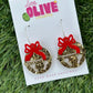 Sparkling Golden Bauble Christmas Earrings