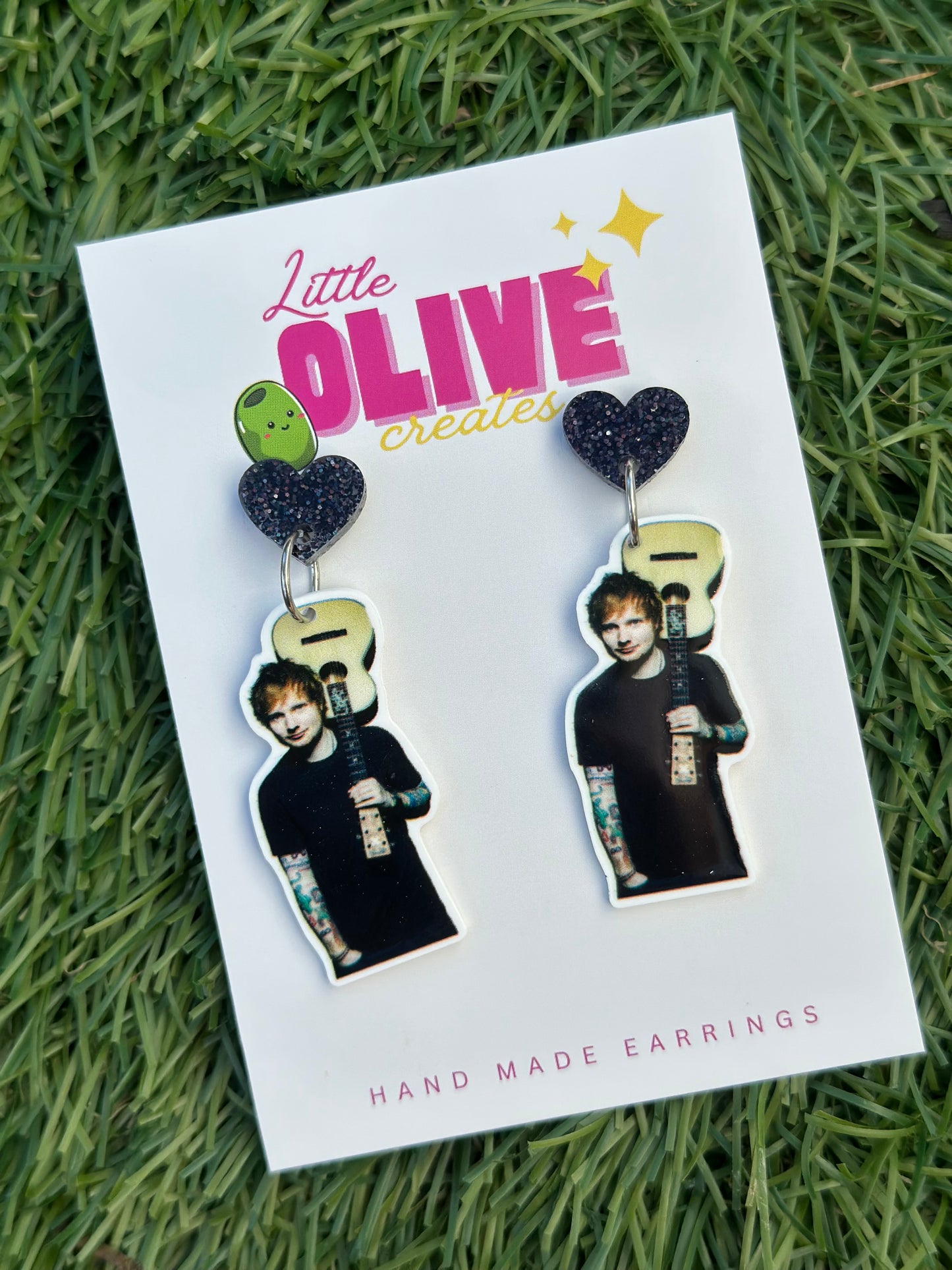 Ed Sheeran Dangle Earrings – Fun Pop Culture Jewelry for Music Lovers
