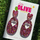 Glitter Love Heart Dangle Earrings - Perfect for Valentine’s Day