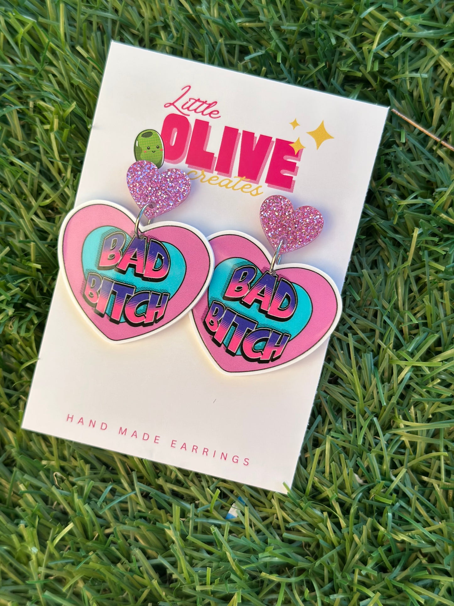 Bad Bitch Statement Acrylic Dangle Earrings (NSFW)