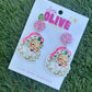 Cute Vintage Pink Santa Dangles
