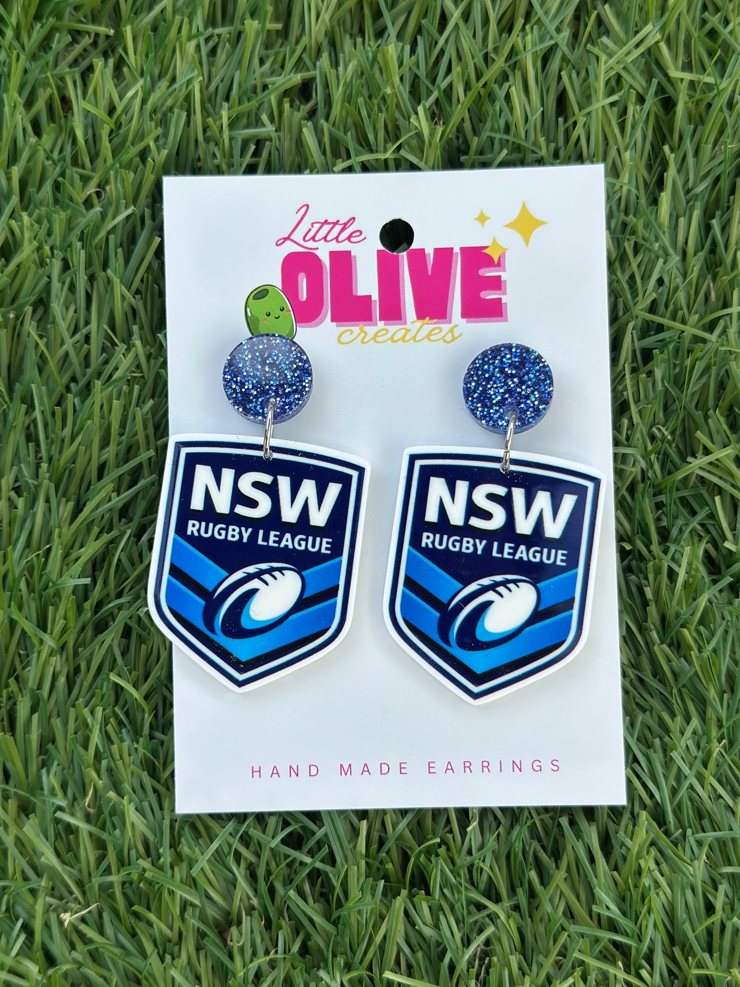 State of Origin NSW Blues Dangle or Stud Earrings – Game Day Ready