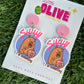 “Shhh I’m Counting” Crochet-Inspired Girly Dangle Earrings | Funny Statement Earrings | Quirky Handmade Gift for Crafters