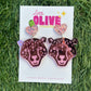Pink Mirror Cheetah Dangle Earrings | Funky Acrylic Statement Earrings | Lightweight Hypoallergenic Jewelry