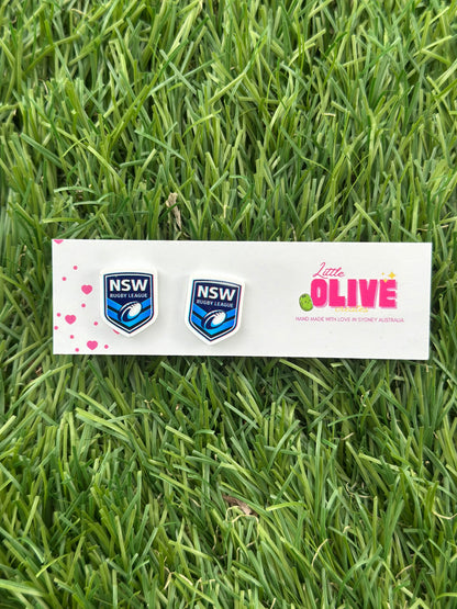 State of Origin NSW Blues Dangle or Stud Earrings – Game Day Ready