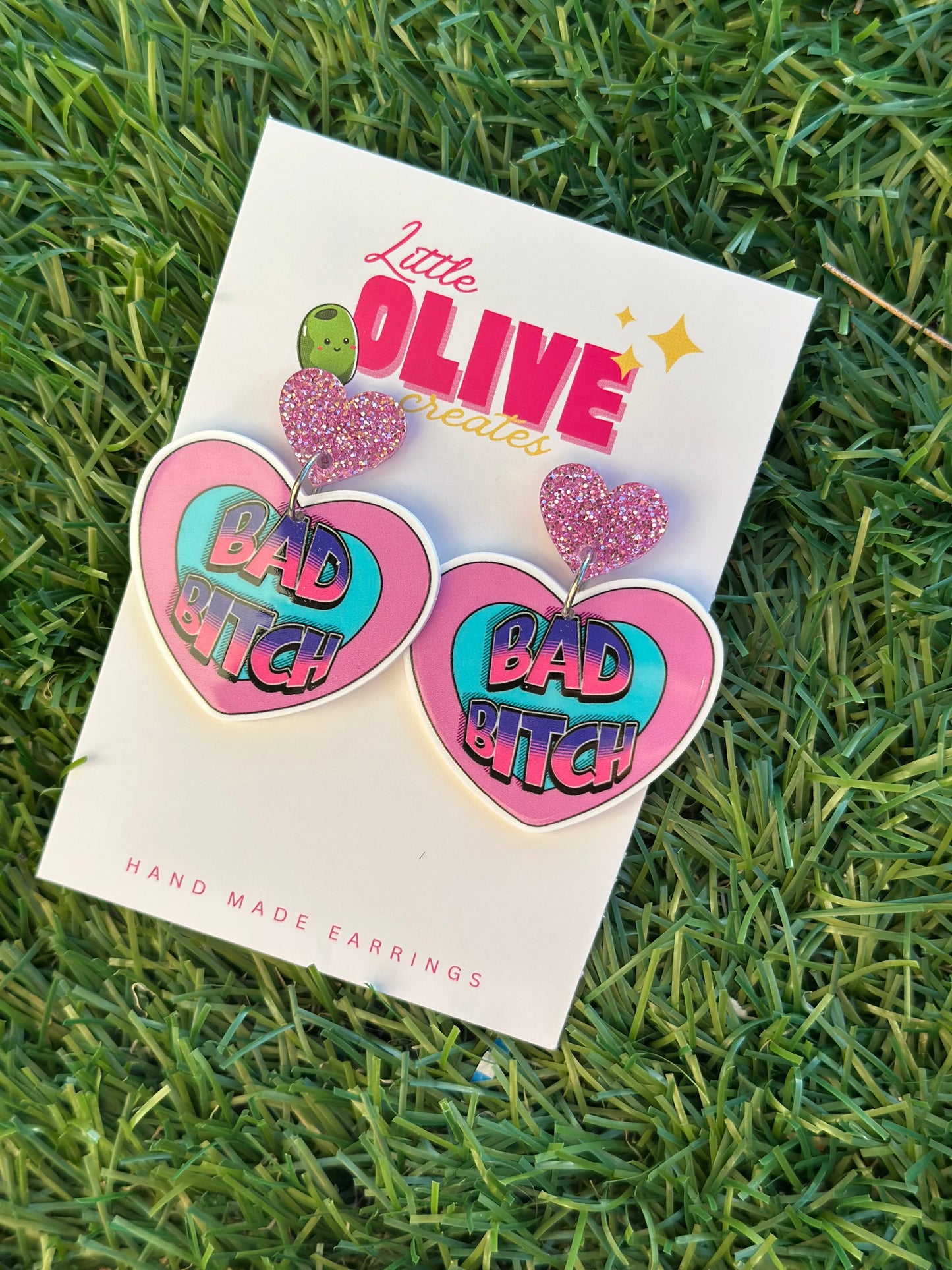 Bad Bitch Statement Acrylic Dangle Earrings (NSFW)