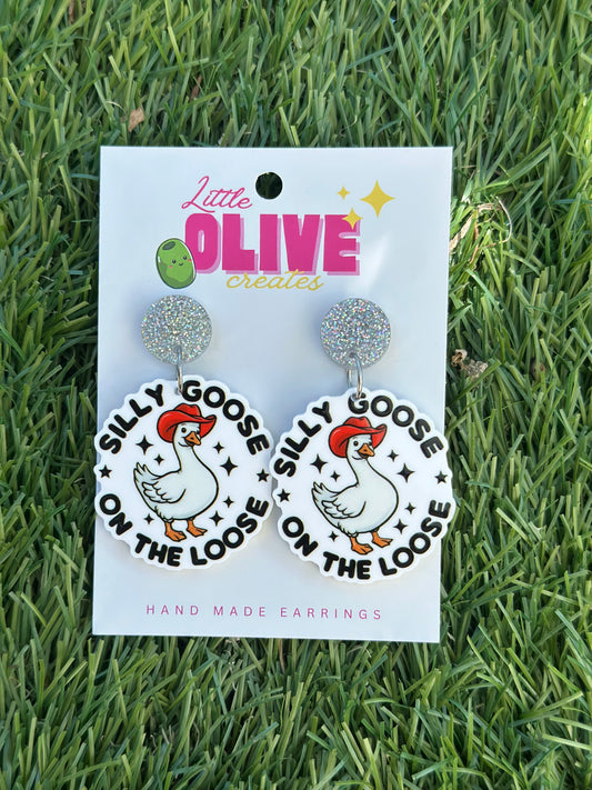 Silly Goose on the Loose Dangle Earrings 🪿💛