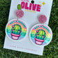 “Not a Hugger” Funny Cactus Dangle Earrings – Cute & Quirky Statement Jewelry