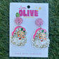 Cute Vintage Pink Santa Dangles