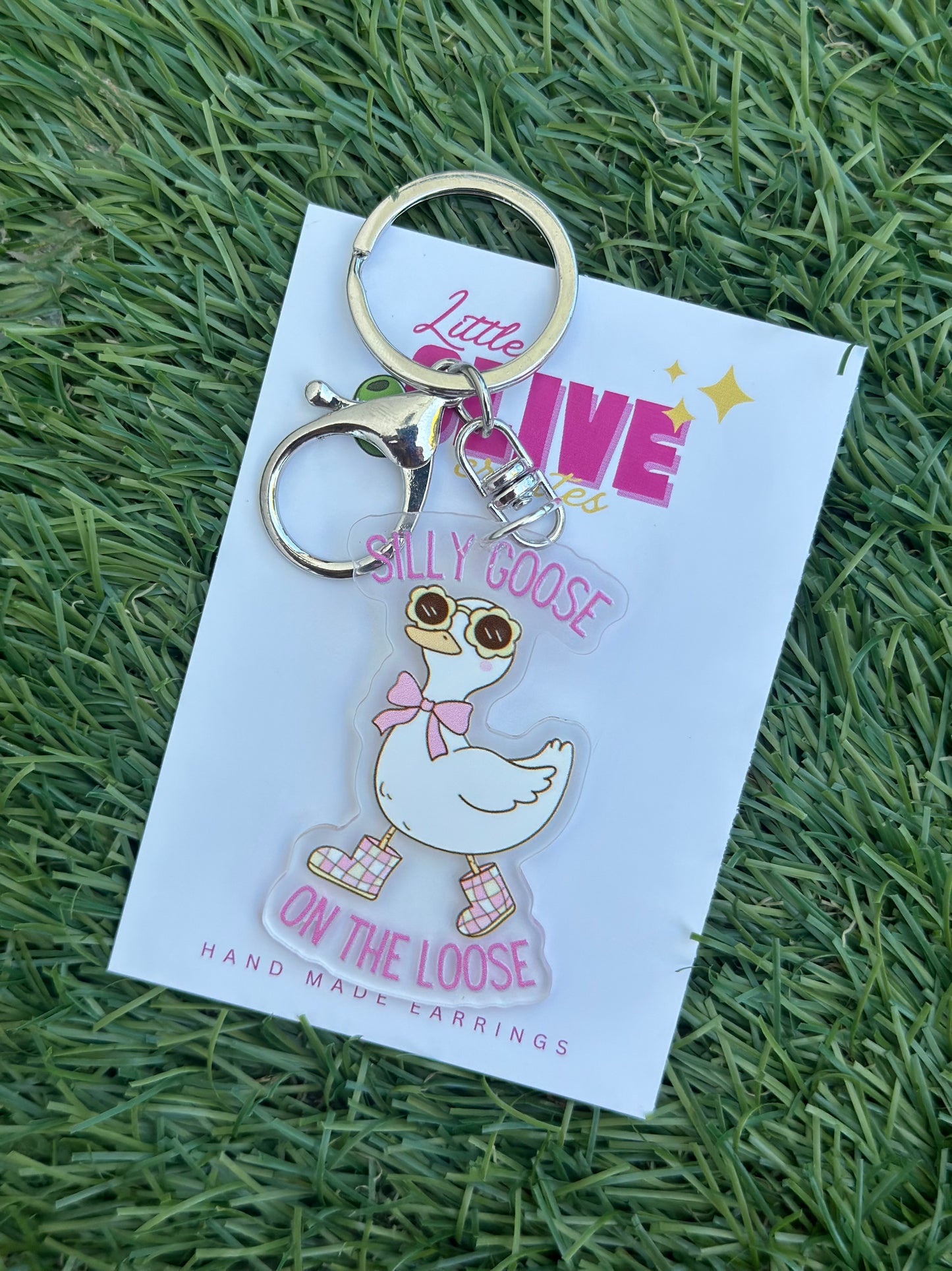 Silly Goose on the Loose Acrylic Key Chain