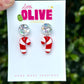 Hand-Painted Candy Cane Mini Dangle Earrings 🎄🍬