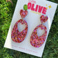 Glitter Love Heart Dangle Earrings - Perfect for Valentine’s Day