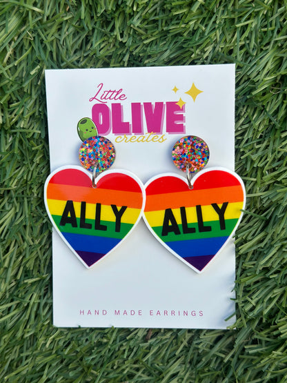 LGBTQ Ally Earrings | Pride Studs, Dangles & Keychain