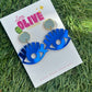 Blue Mirror “Beautiful Eyes” Dangle Earrings – Quirky Handmade Statement Jewelry