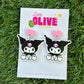 Kawaii Kuromi Dangle & Stud – Cute Sanrio-Inspired Jewelry for Fun, Quirky Style