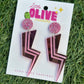 Pink Lightning Bolt Mirror Dangle Earrings ⚡💖