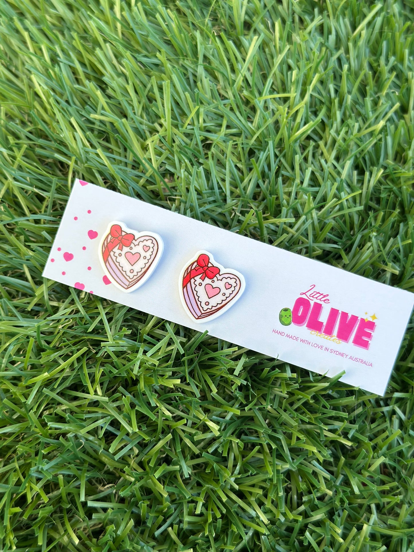 Chocolate/Candy Box Heart Earrings – Perfect for Valentine’s Day 🍫💖