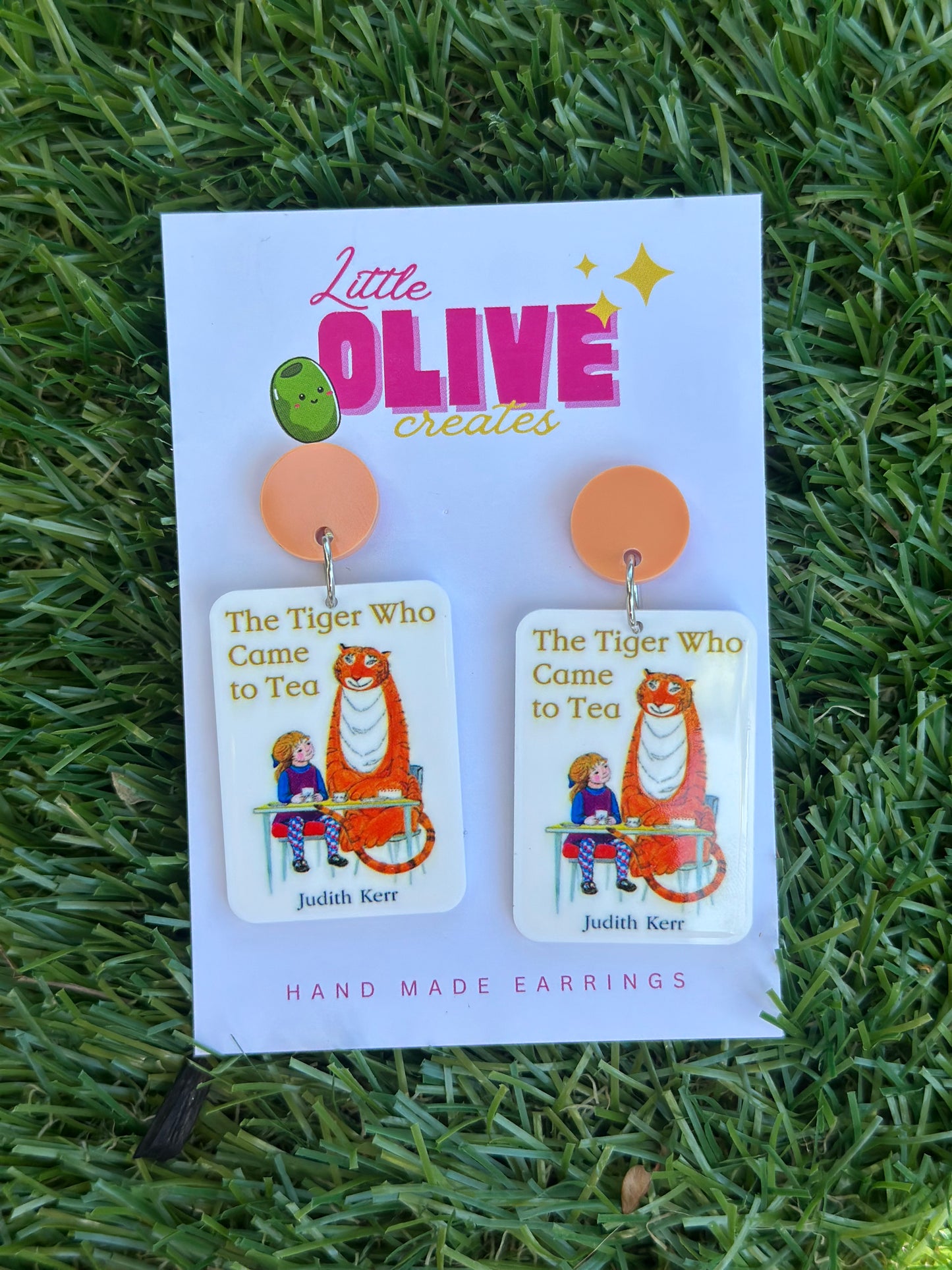 The Tiger That Came to Tea Book Dangle Earrings