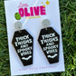 Thick Thighs and Spooky Vibes" Cute Halloween Coffin Earrings