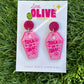 Trick or Treat! Cute Halloween Pink Coffin Earrings