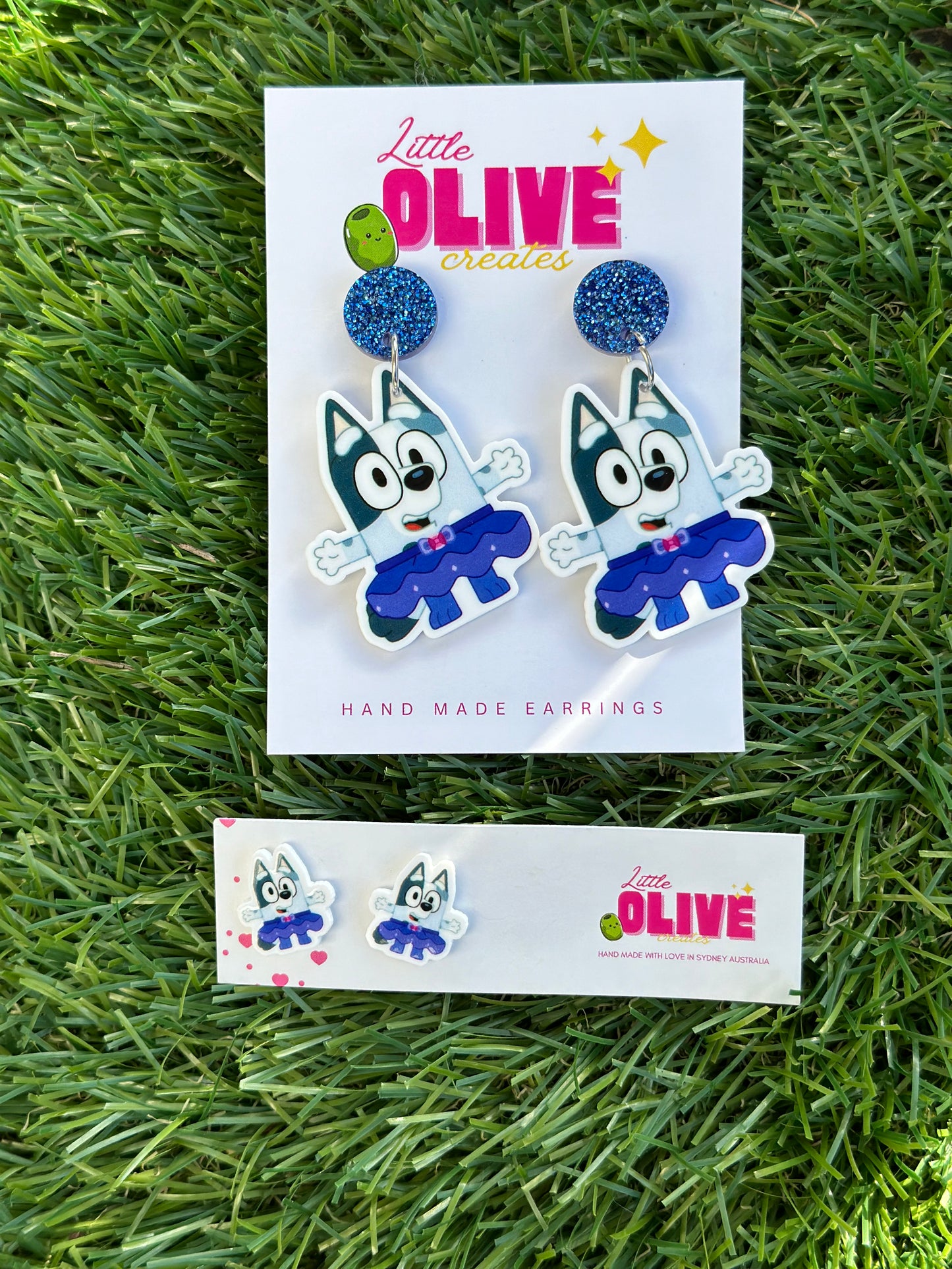 Bluey-Inspired Muffin Ballerina Earrings