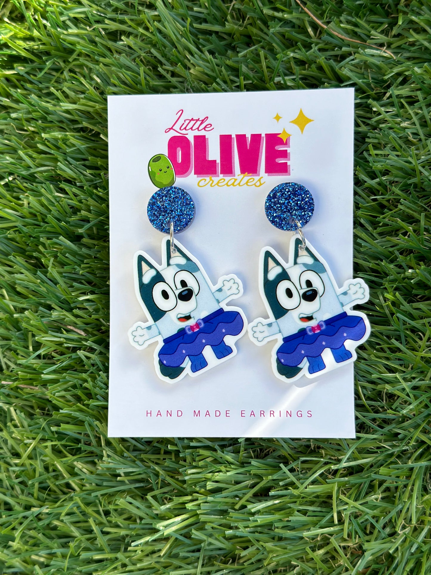 Bluey-Inspired Muffin Ballerina Earrings