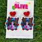 Fully Customisable Drop Statement Dangle or Stud Earrings - Your Design, Logo, Sports team, party theme Your Style!