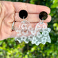 Retro Flower Power Translucent Ghost Earrings - Perfect for Halloween Fun!