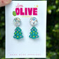 Hand- Painted Christmas Tree Mini Dangle