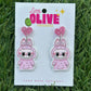 Pink Labubu Doll Dangle or Stud Earrings