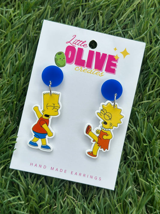 Iconic Bart and Lisa Dangle Earrings
