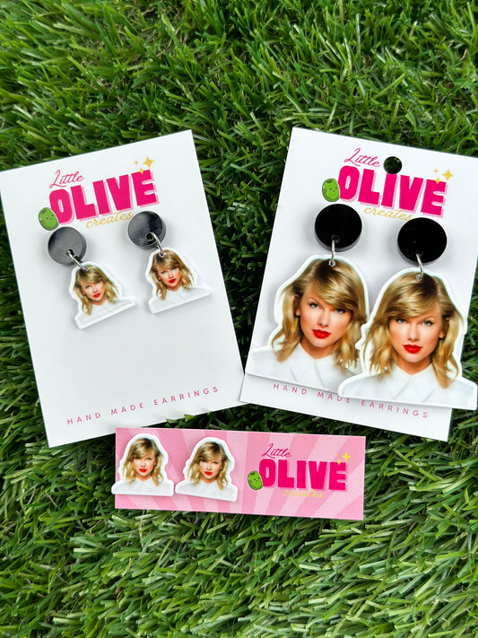 Taylor Inspired Acrylic Earrings — Dangle, Mini Dangle & studs