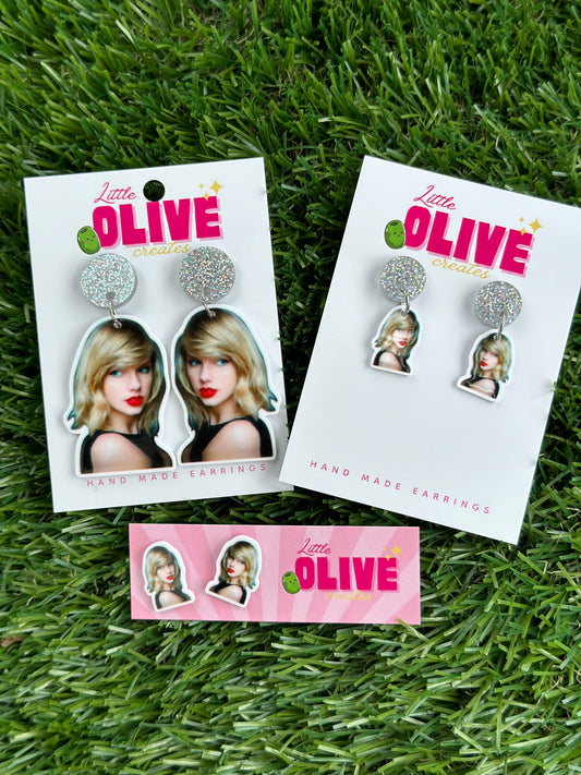 Taylor Inspired Acrylic Earrings — Dangle, Mini Dangle & studs