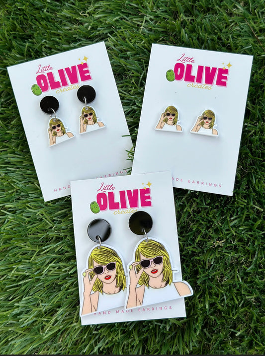 Taylor Inspired Acrylic Earrings — Dangle, Mini Dangle & studs