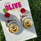 Winnie the Pooh Christmas Dangle & Stud Earrings – Festive Holiday Jewellery