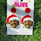 Pedro Pascal Santa “Daddy” Christmas Dangle Earrings