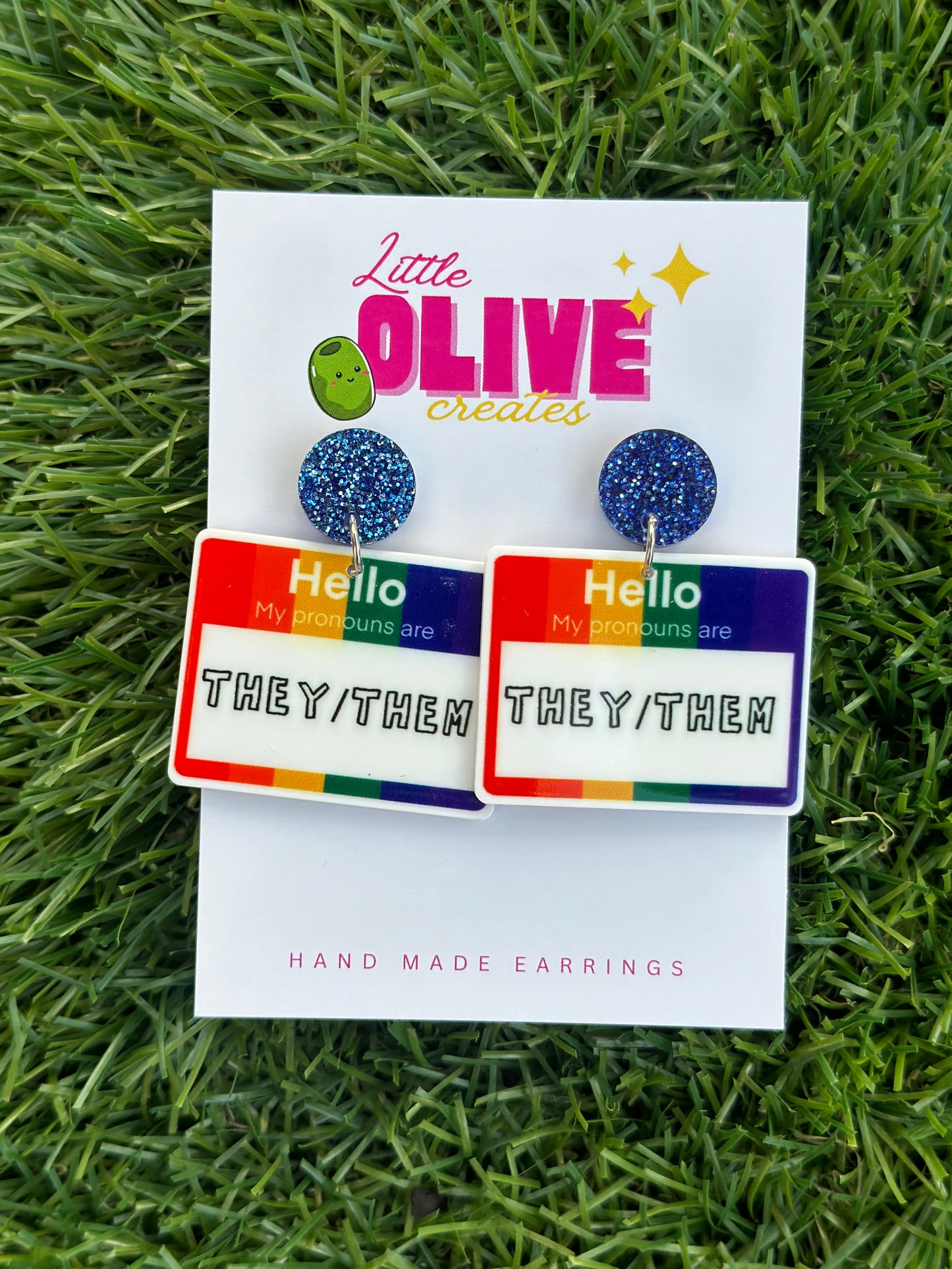 Empower Pride: They/Them Pronouns Dangle Earrings
